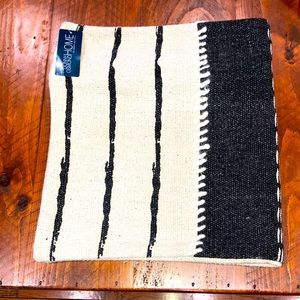 NWT DONNY OSMOND 14X26 BLACK/NATURAL PILLOW COVER